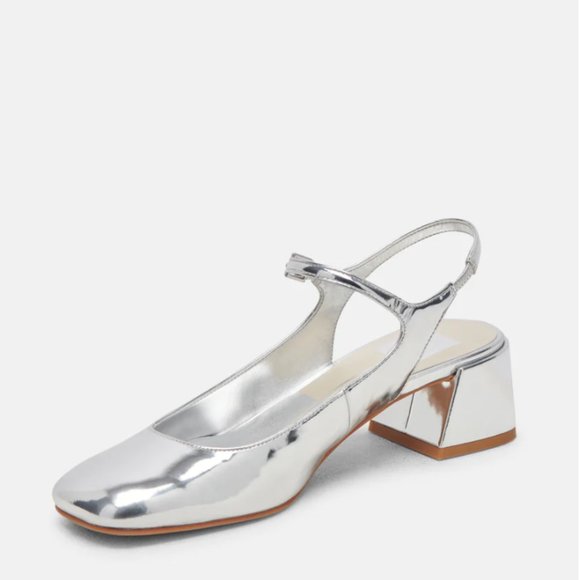 Dolce Vita Silver Maggi Heels Mary Janes size 9 - Picture 2 of 10